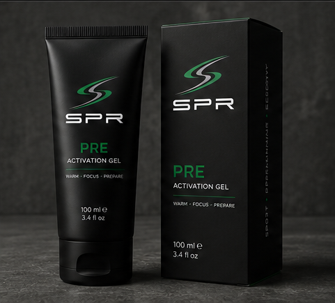 SPR branding concept and product mockup